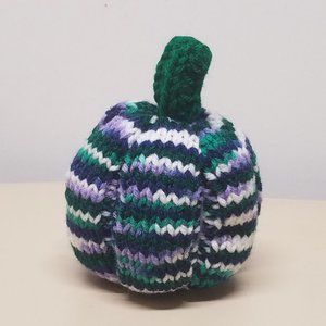Handmade Knitted Fall Gourmet Grape Ivy Knit Small Pumpkin Décor